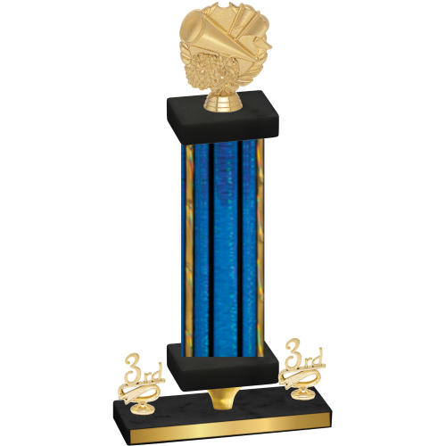 Premium Single Blue Glacier Third Place Cheerleading Trophy