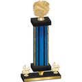 Premium Single Blue Glacier Fourth Place Cheerleading Trophy