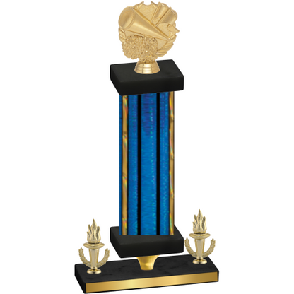 Premium Single Blue Glacier Victory Cheerleading Trophy