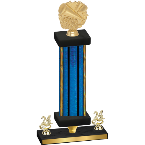 Premium Single Blue Glacier Year Cheerleading Trophy