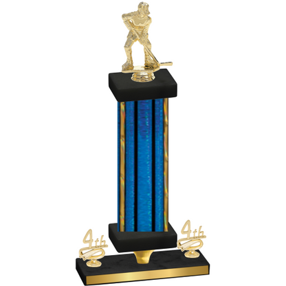Premium Single Blue Glacier Fourth Place Hockey Trophy