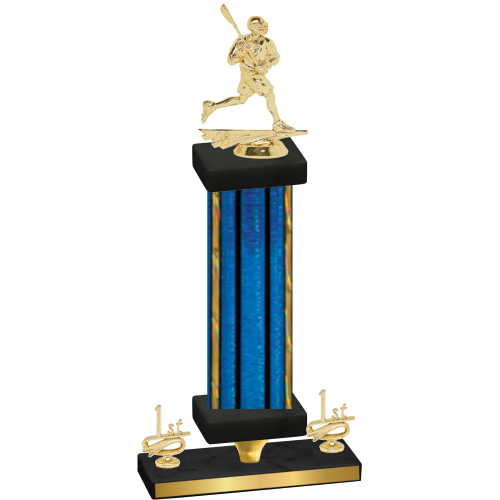 Premium Single Blue Glacier First Place Lacrosse Trophy