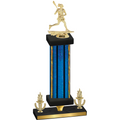 Premium Single Blue Glacier Victory Lacrosse Trophy