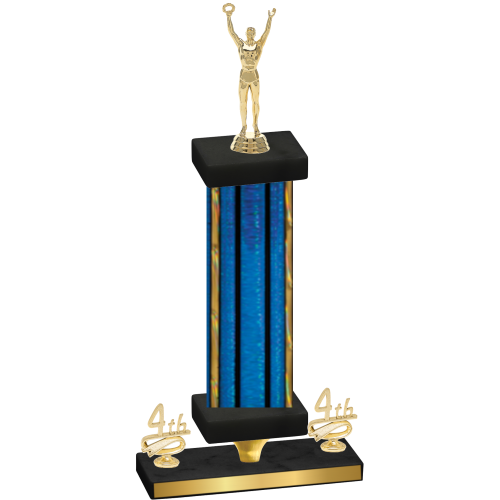 Premium Single Blue Glacier Fourth Place Victory Trophy