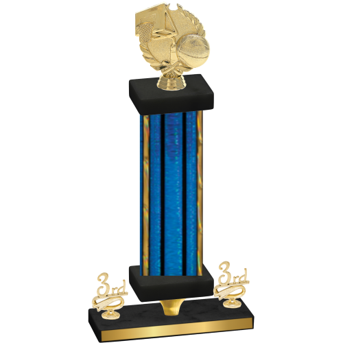 Premium Single Blue Glacier Third Place Basketball Trophy