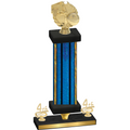 Premium Single Blue Glacier Fourth Place Basketball Trophy