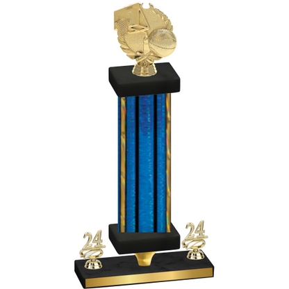 Premium Single Blue Glacier Year Basketball Trophy