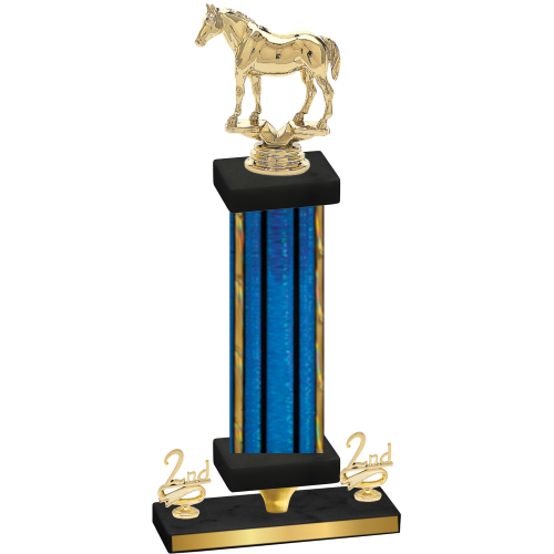 Premium Single Blue Glacier Second Place Horses Trophy