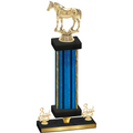 Premium Single Blue Glacier Third Place Horses Trophy