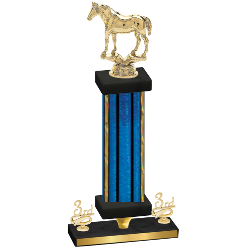 Premium Single Blue Glacier Third Place Horses Trophy