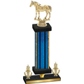 Premium Single Blue Glacier Victory Horses Trophy