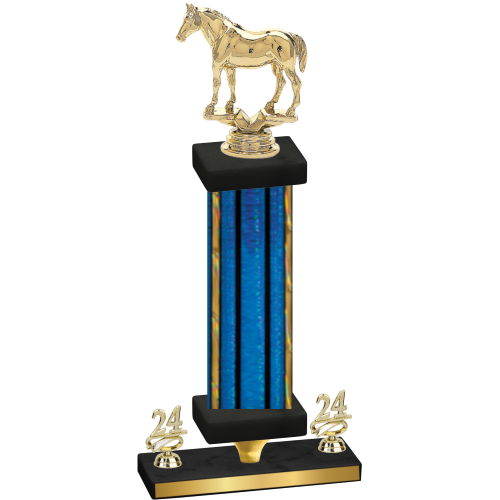 Premium Single Blue Glacier Year Horses Trophy