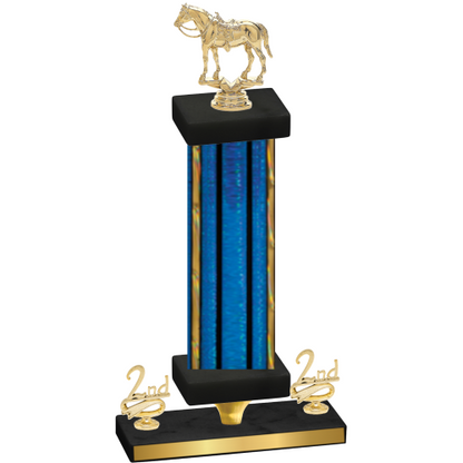 Premium Single Blue Glacier Second Place Horses Trophy