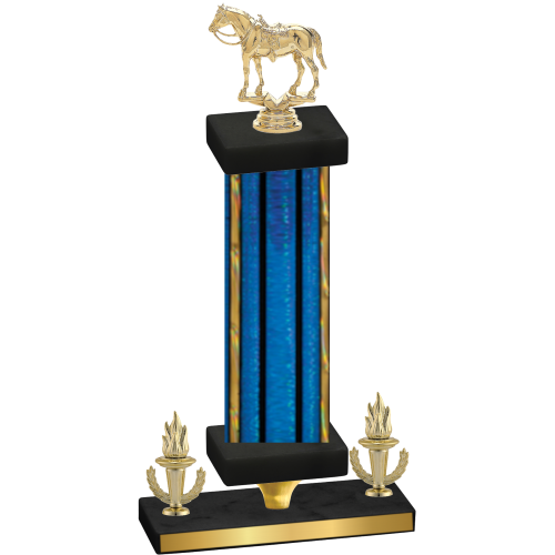 Premium Single Blue Glacier Victory Horses Trophy