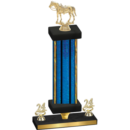 Premium Single Blue Glacier Year Horses Trophy