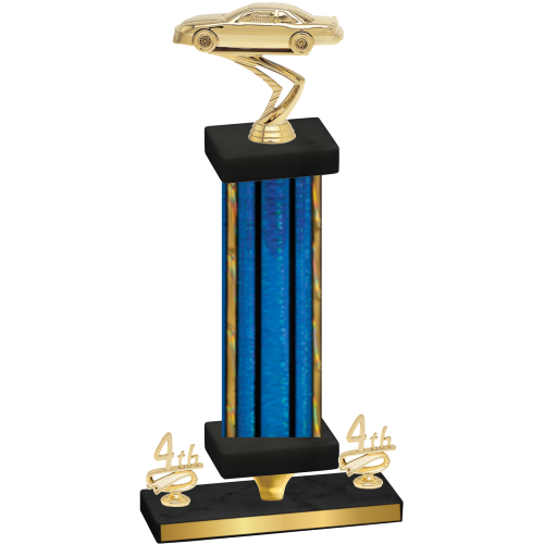 Premium Single Blue Glacier Fourth Place Cars Trophy