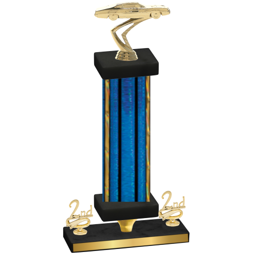 Premium Single Blue Glacier Second Place Cars Trophy