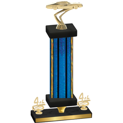 Premium Single Blue Glacier Fourth Place Cars Trophy