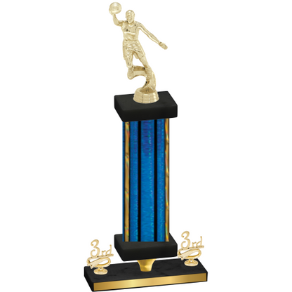 Premium Single Blue Glacier Third Place Basketball Trophy
