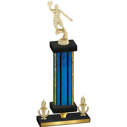 Premium Single Blue Glacier Victory Basketball Trophy