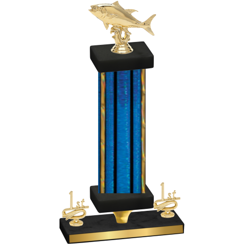 Premium Single Blue Glacier First Place Fishing Trophy