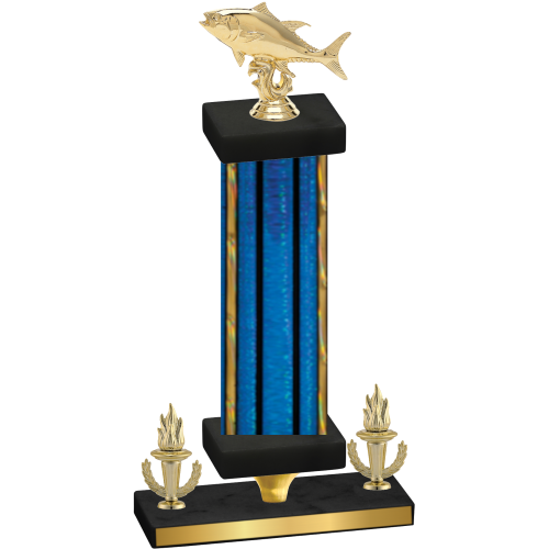 Premium Single Blue Glacier Victory Fishing Trophy