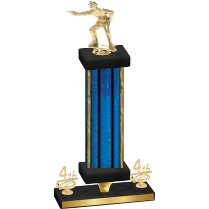 Premium Single Blue Glacier Fourth Place Shooter Trophy