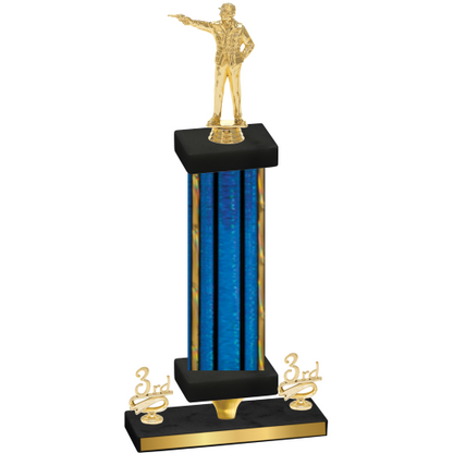 Premium Single Blue Glacier Third Place Shooter Trophy
