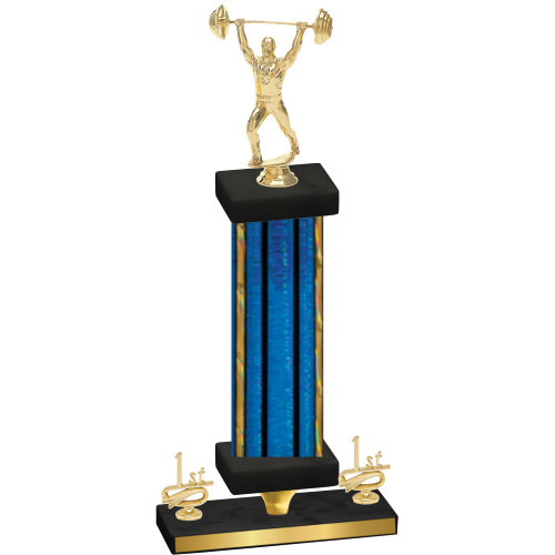 Premium Single Blue Glacier First Place Weights Trophy