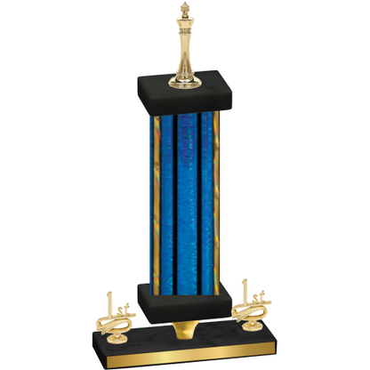 Premium Single Blue Glacier First Place Chess Trophy