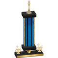 Premium Single Blue Glacier Second Place Chess Trophy