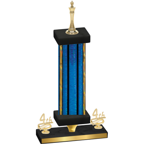 Premium Single Blue Glacier Fourth Place Chess Trophy