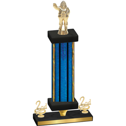 Premium Single Blue Glacier Second Place Holiday Trophy
