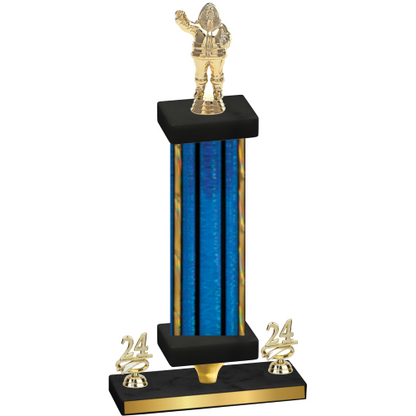 Premium Single Blue Glacier Year Holiday Trophy