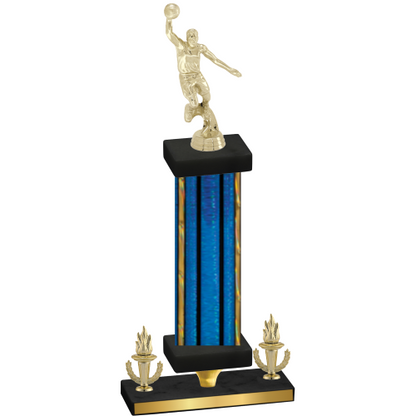Premium Single Blue Glacier Victory Basketball Trophy