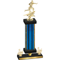 Premium Single Blue Glacier Third Place Flag Football Trophy
