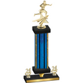 Premium Single Blue Glacier Year Flag Football Trophy