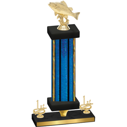 Premium Single Blue Glacier First Place Fishing Trophy