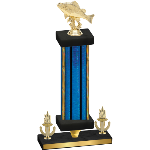 Premium Single Blue Glacier Victory Fishing Trophy