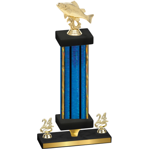 Premium Single Blue Glacier Year Fishing Trophy