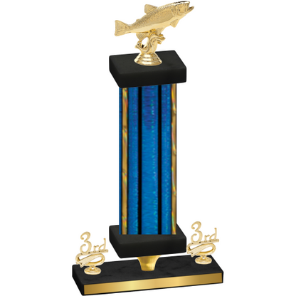Premium Single Blue Glacier Third Place Fishing Trophy