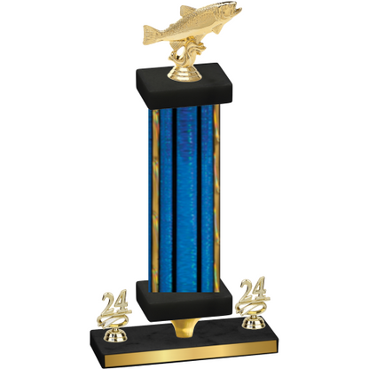 Premium Single Blue Glacier Year Fishing Trophy