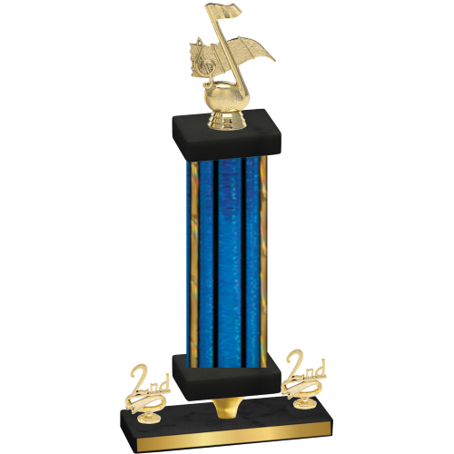 Premium Single Blue Glacier Second Place Music Trophy