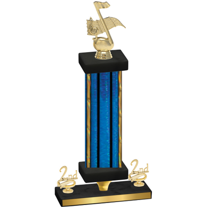Premium Single Blue Glacier Second Place Music Trophy