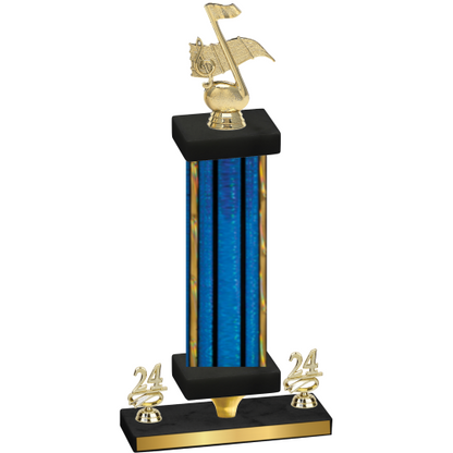 Premium Single Blue Glacier Year Music Trophy