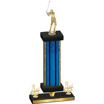 Premium Single Blue Glacier Third Place Golf Trophy
