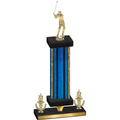 Premium Single Blue Glacier Victory Golf Trophy