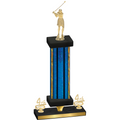 Premium Single Blue Glacier Fourth Place Golf Trophy
