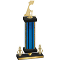 Premium Single Blue Glacier Victory Golf Trophy