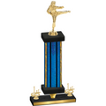 Premium Single Blue Glacier First Place Karate Trophy